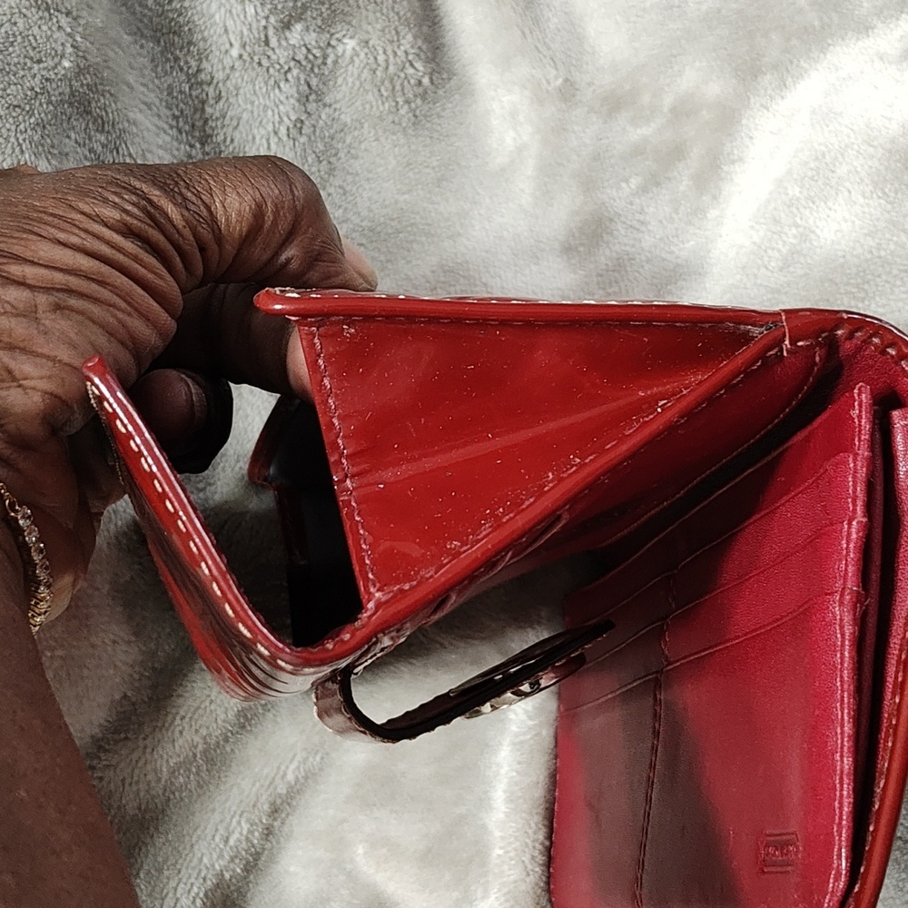 Coach Red Embossed Wallet - image 4